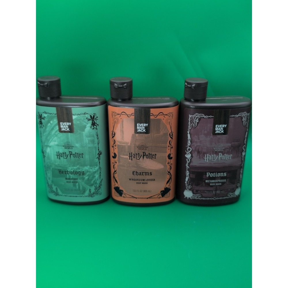 Every Man Jack Harry Potter Herbology Charms Potions 13.5oz 3 Pack New